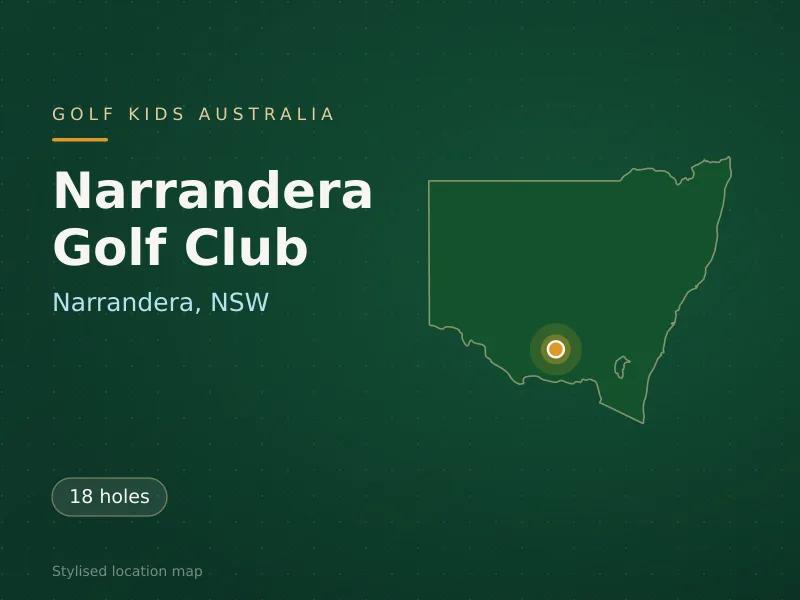 Stylised map showing the location of Narrandera Golf Club in Narrandera, NSW - not a photograph of the course