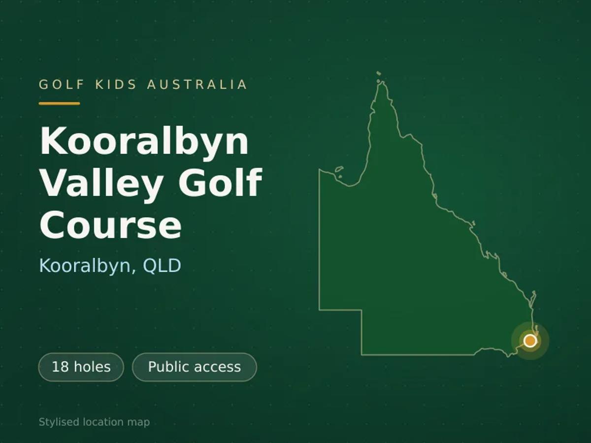 Stylised map showing the location of Kooralbyn Valley Golf Course in Kooralbyn, QLD - not a photograph of the course