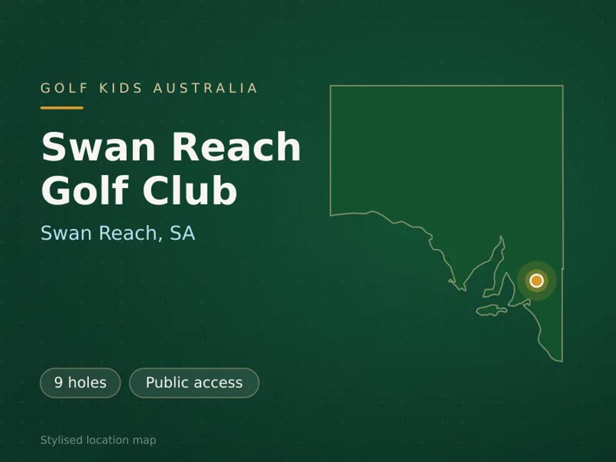 Stylised map showing the location of Swan Reach Golf Club in Swan Reach, SA - not a photograph of the course