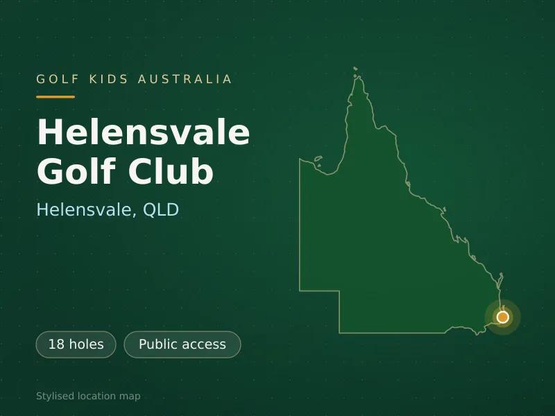 Stylised map showing the location of Helensvale Golf Club in Helensvale, QLD - not a photograph of the course