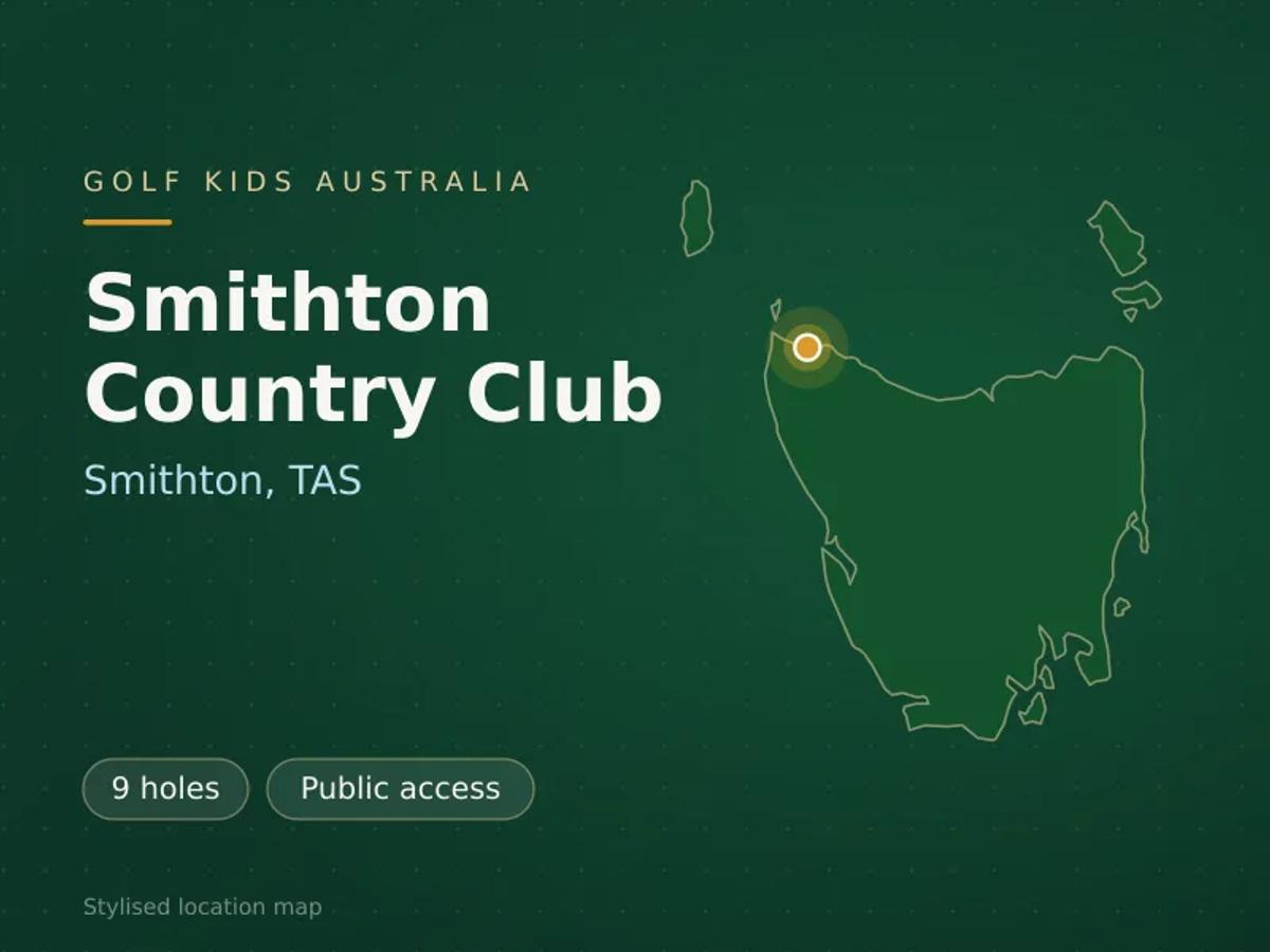 Stylised map showing the location of Smithton Country Club in Smithton, TAS - not a photograph of the course