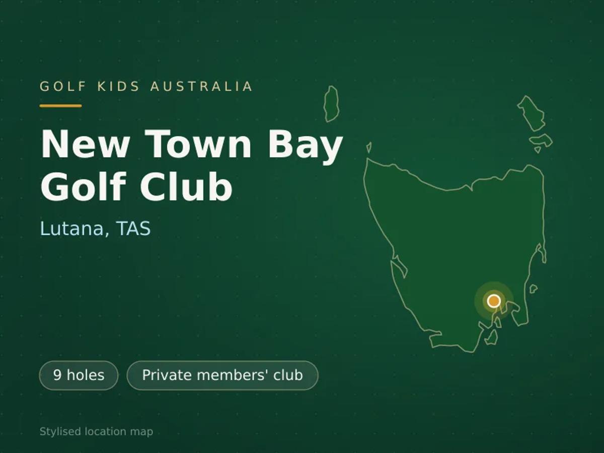 Stylised map showing the location of New Town Bay Golf Club in Lutana, TAS - not a photograph of the course