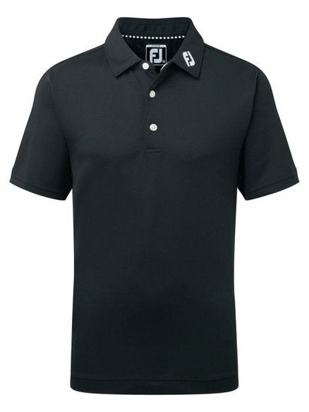 FootJoy Junior Boys Solid Pique Polo - Black