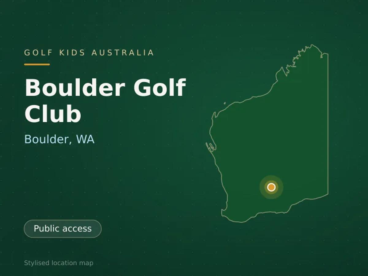 Stylised map showing the location of Boulder Golf Club in Boulder, WA - not a photograph of the course