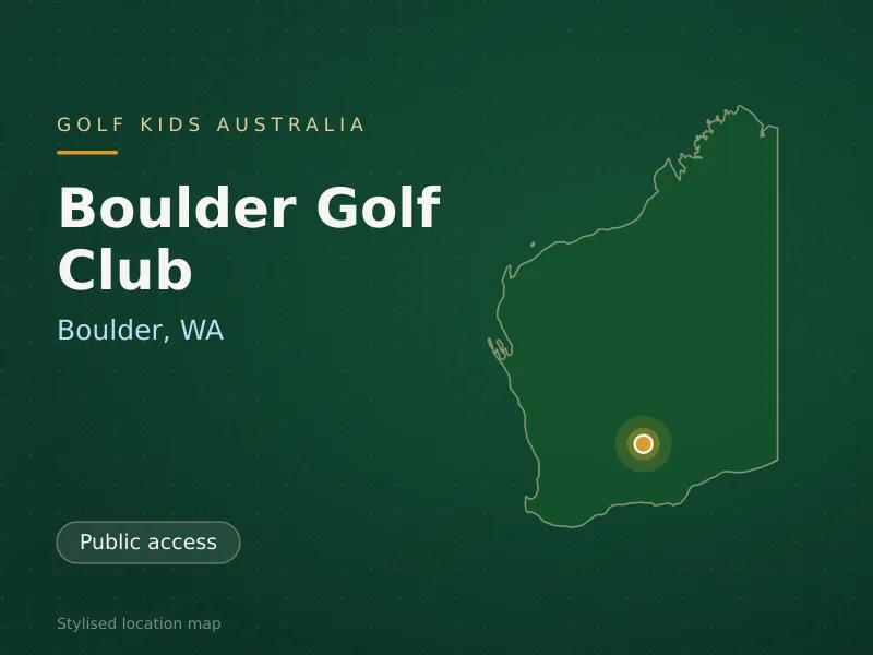 Stylised map showing the location of Boulder Golf Club in Boulder, WA - not a photograph of the course
