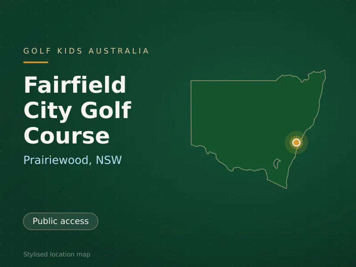 Stylised map showing the location of Fairfield City Golf Course in Prairiewood, NSW - not a photograph of the course