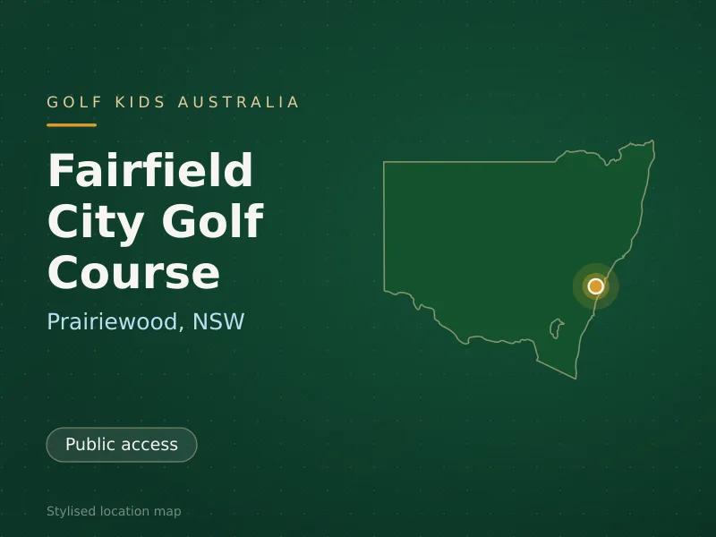 Stylised map showing the location of Fairfield City Golf Course in Prairiewood, NSW - not a photograph of the course
