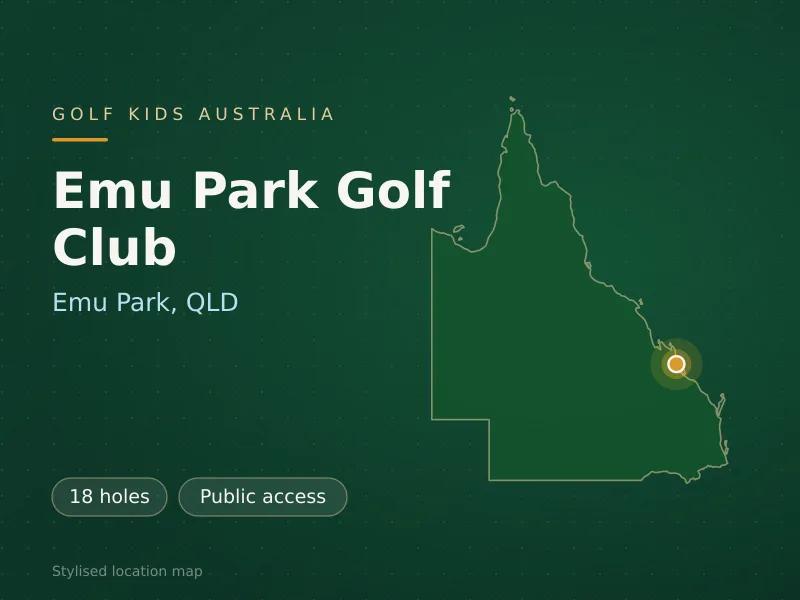 Stylised map showing the location of Emu Park Golf Club in Emu Park, QLD - not a photograph of the course