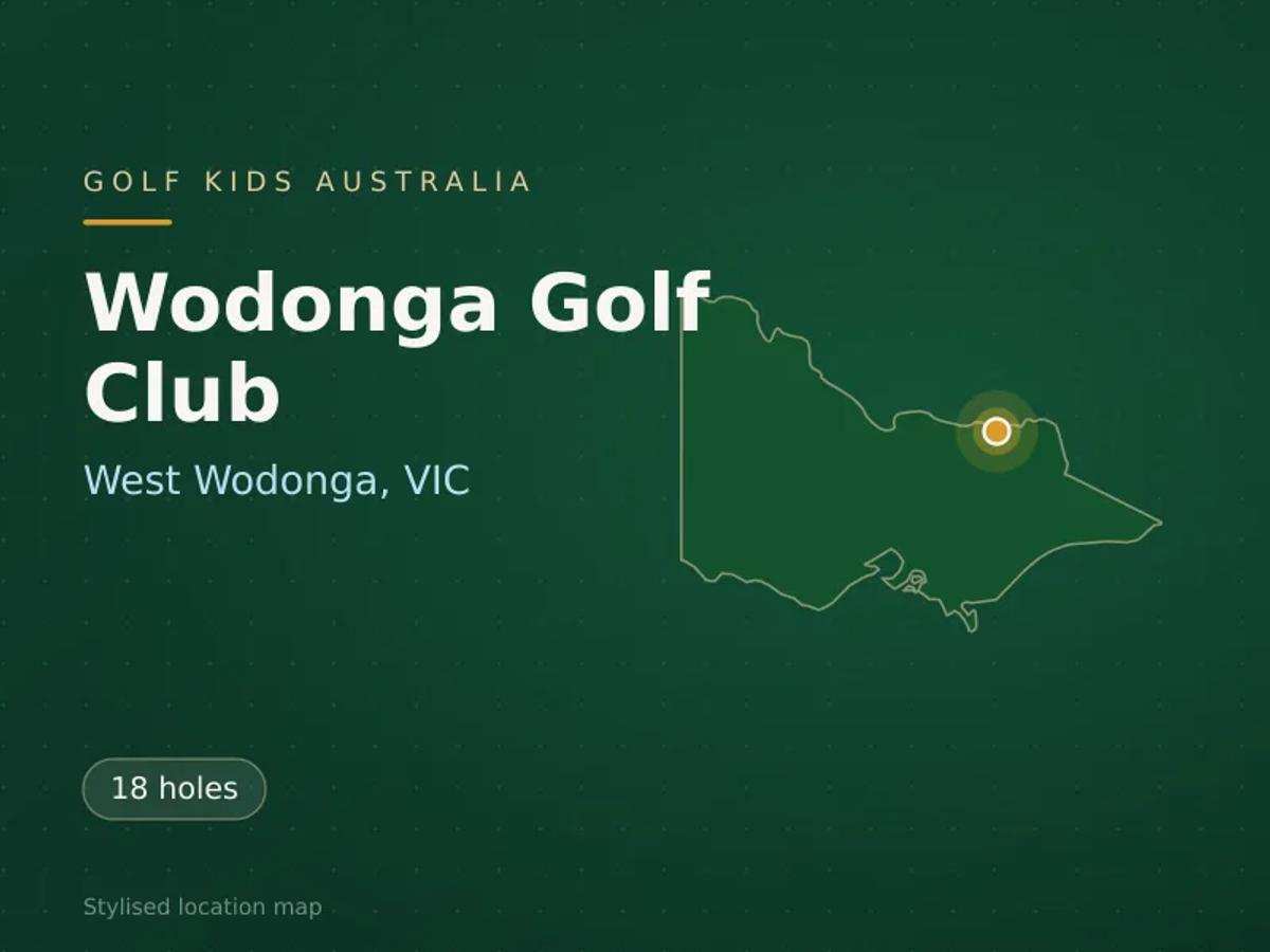 Stylised map showing the location of Wodonga Golf Club in West Wodonga, VIC - not a photograph of the course