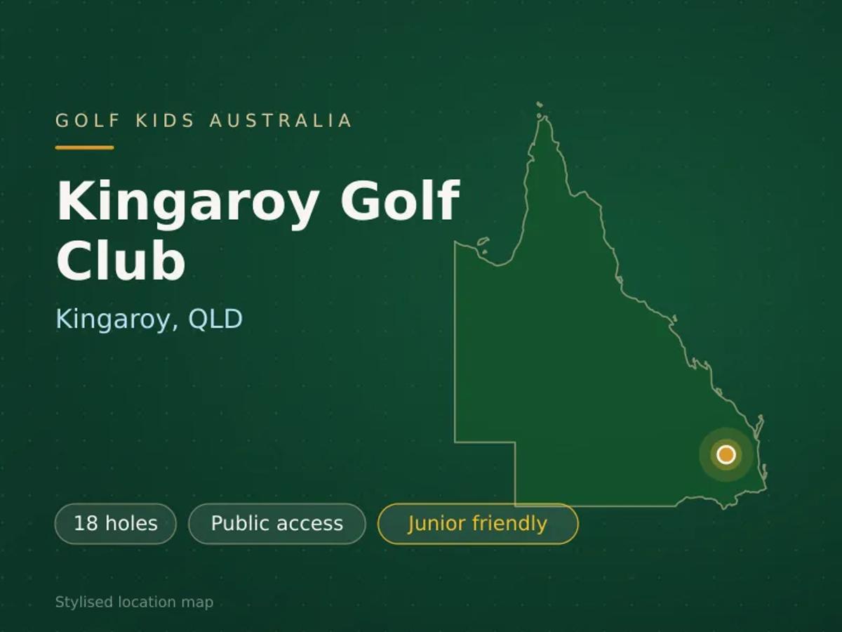 Stylised map showing the location of Kingaroy Golf Club in Kingaroy, QLD - not a photograph of the course