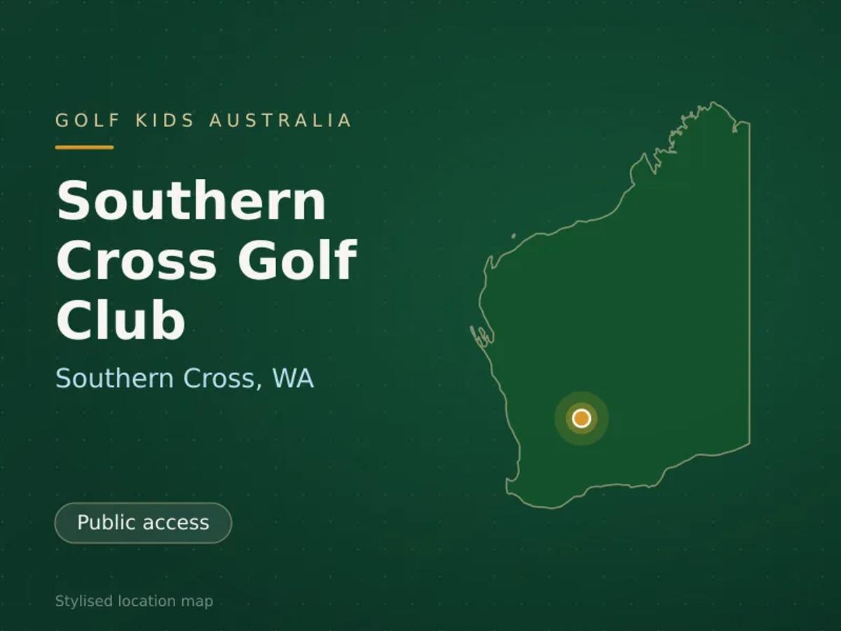 Stylised map showing the location of Southern Cross Golf Club in Southern Cross, WA - not a photograph of the course