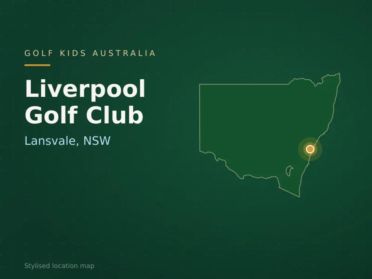Stylised map showing the location of Liverpool Golf Club in Lansvale, NSW - not a photograph of the course
