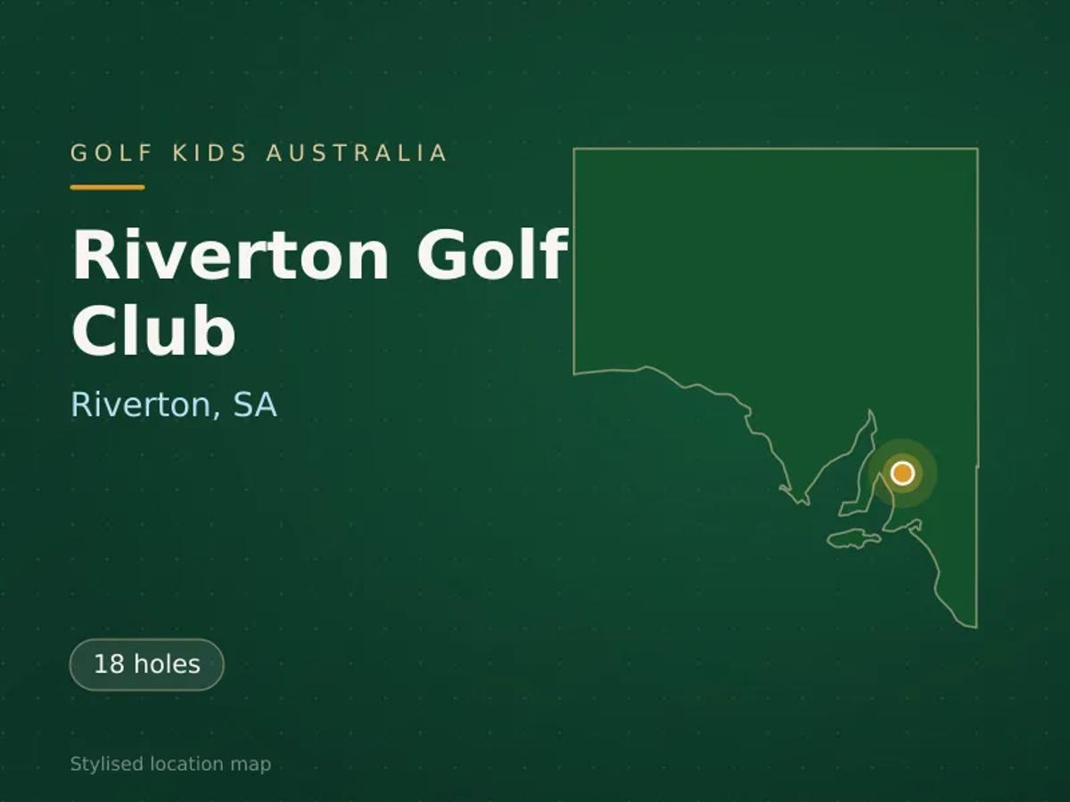 Stylised map showing the location of Riverton Golf Club in Riverton, SA - not a photograph of the course