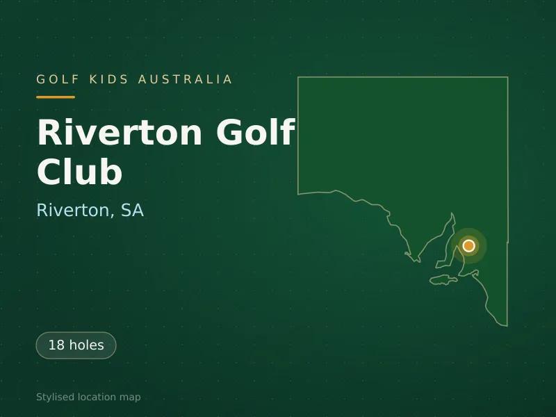 Stylised map showing the location of Riverton Golf Club in Riverton, SA - not a photograph of the course