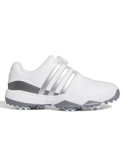 adidas Juniors Tour360 24 BOA Golf Shoes - Ftwr White/Silver Met./Iron Met.