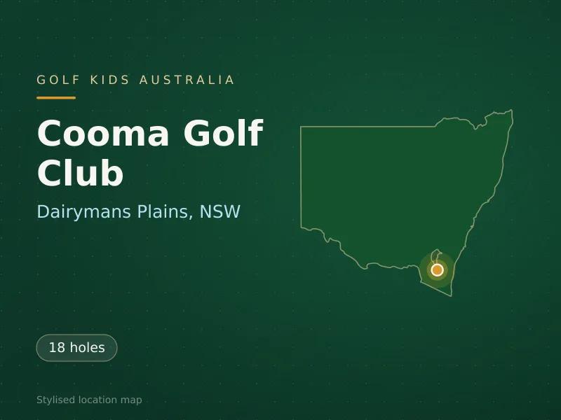 Stylised map showing the location of Cooma Golf Club in Dairymans Plains, NSW - not a photograph of the course