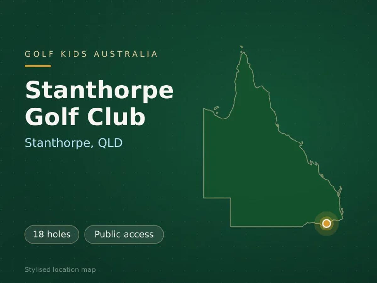 Stylised map showing the location of Stanthorpe Golf Club in Stanthorpe, QLD - not a photograph of the course