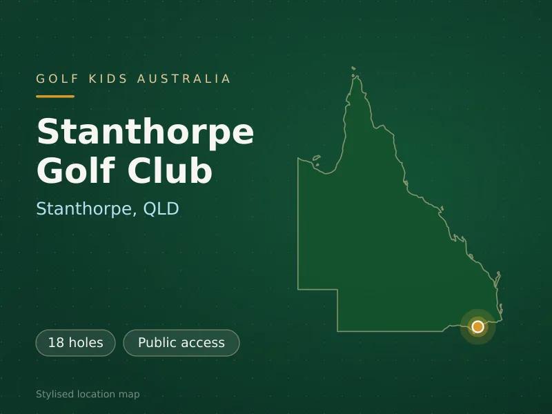 Stylised map showing the location of Stanthorpe Golf Club in Stanthorpe, QLD - not a photograph of the course