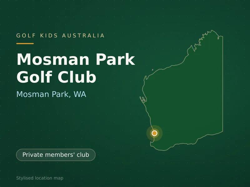 Stylised map showing the location of Mosman Park Golf Club in Mosman Park, WA - not a photograph of the course