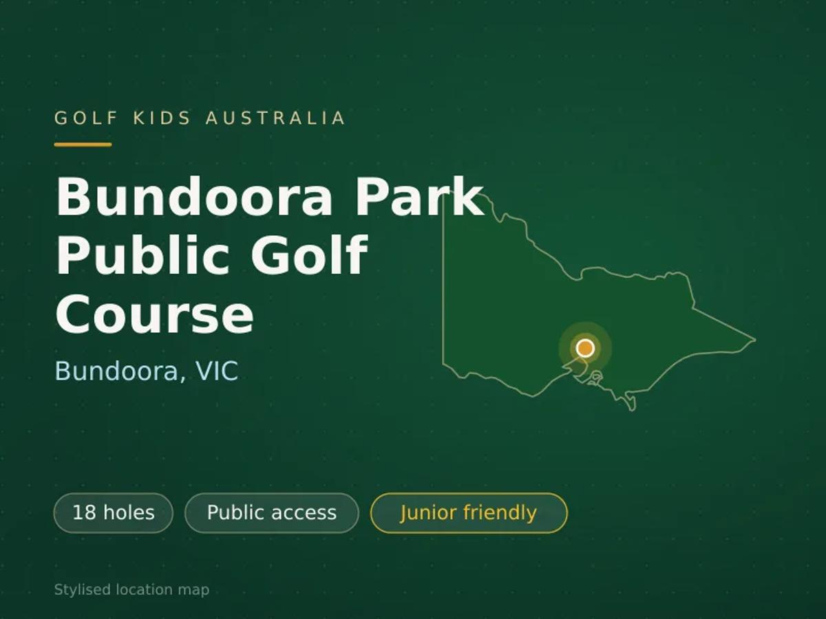 Stylised map showing the location of Bundoora Park Public Golf Course in Bundoora, VIC - not a photograph of the course