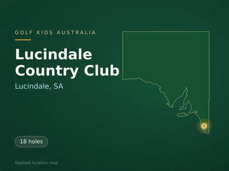 Stylised map showing the location of Lucindale Country Club in Lucindale, SA - not a photograph of the course