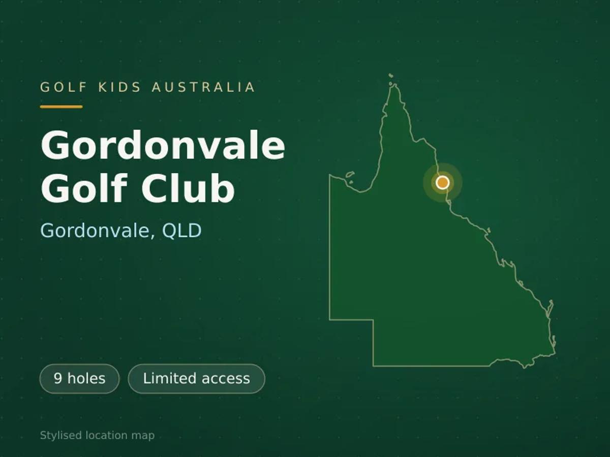 Stylised map showing the location of Gordonvale Golf Club in Gordonvale, QLD - not a photograph of the course