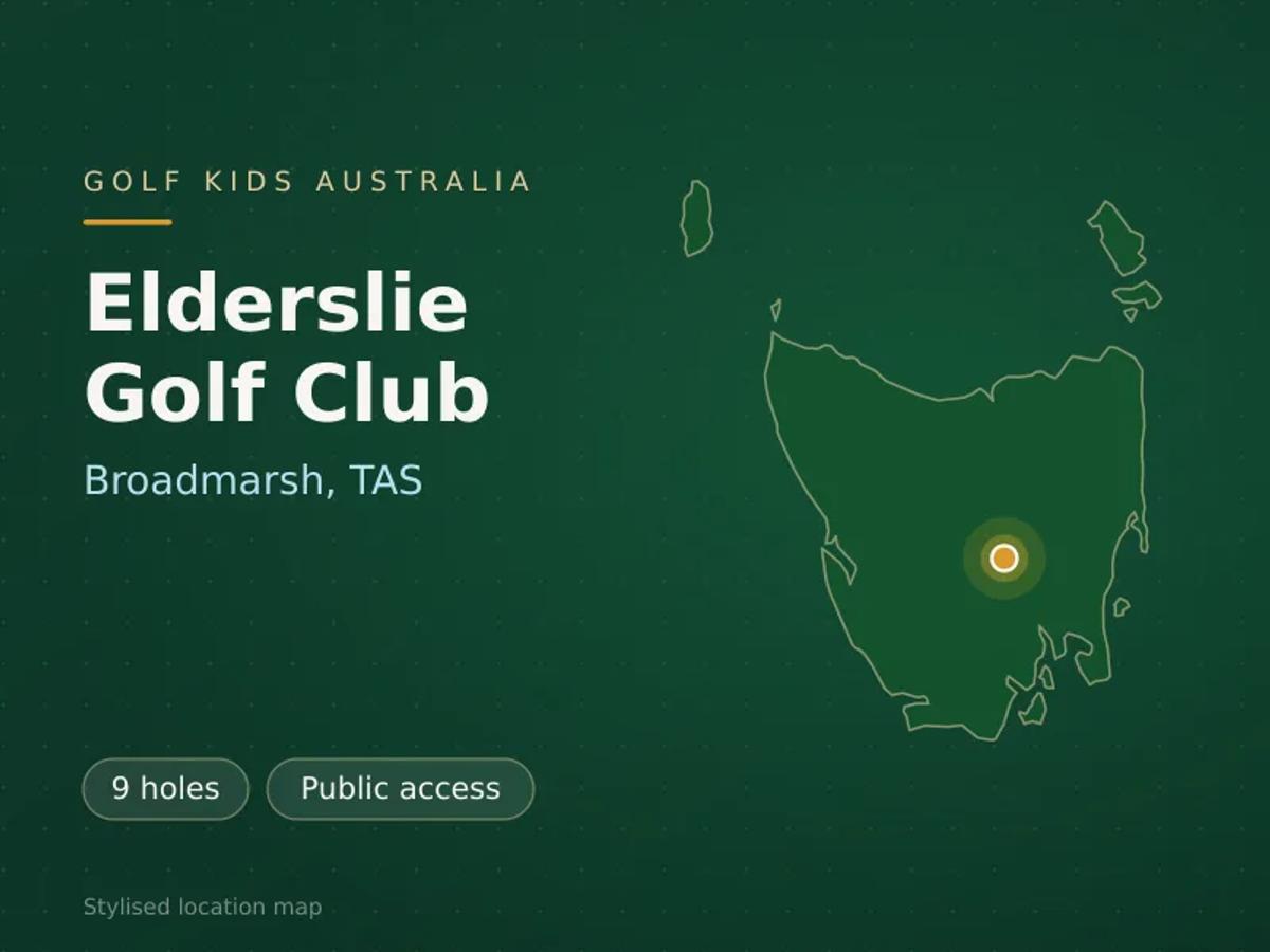 Stylised map showing the location of Elderslie Golf Club in Broadmarsh, TAS - not a photograph of the course