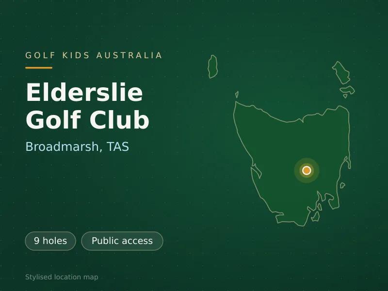 Stylised map showing the location of Elderslie Golf Club in Broadmarsh, TAS - not a photograph of the course
