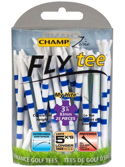 CHAMP FLYtee MyHite 25 Pack 3.25 Inches White/Blue