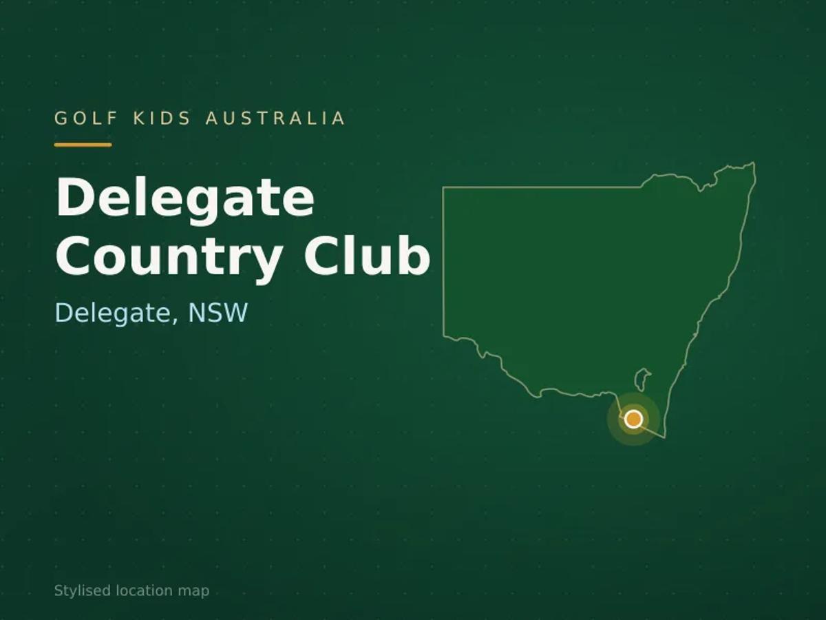 Stylised map showing the location of Delegate Country Club in Delegate, NSW - not a photograph of the course