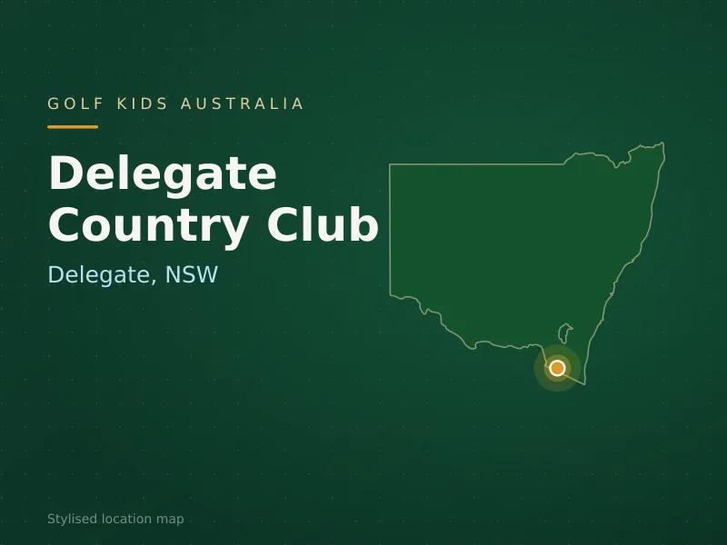 Stylised map showing the location of Delegate Country Club in Delegate, NSW - not a photograph of the course