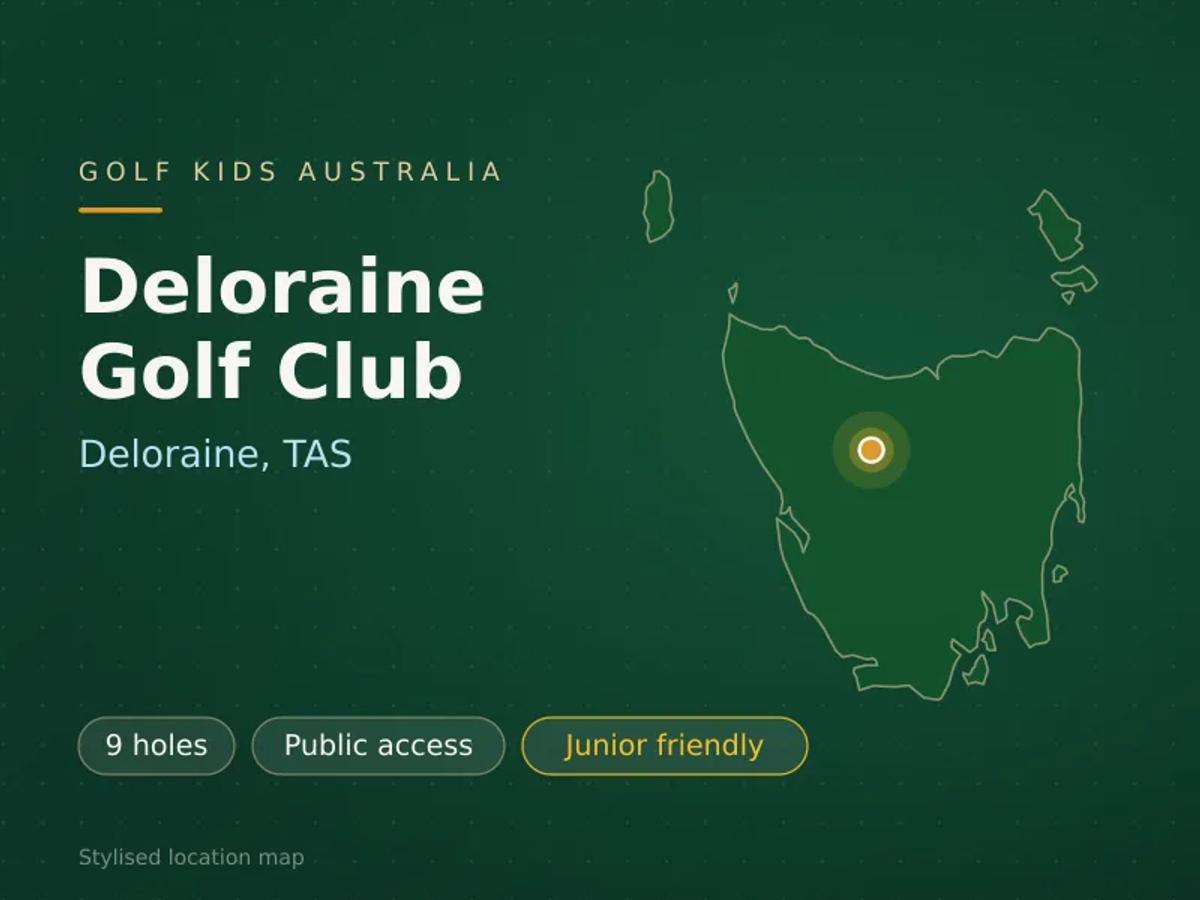Stylised map showing the location of Deloraine Golf Club in Deloraine, TAS - not a photograph of the course