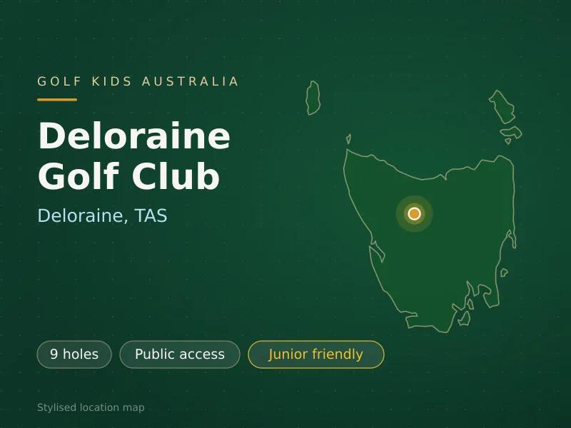 Stylised map showing the location of Deloraine Golf Club in Deloraine, TAS - not a photograph of the course