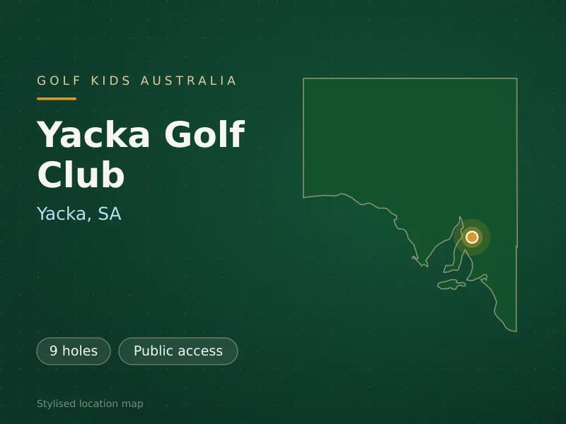 Stylised map showing the location of Yacka Golf Club in Yacka, SA - not a photograph of the course