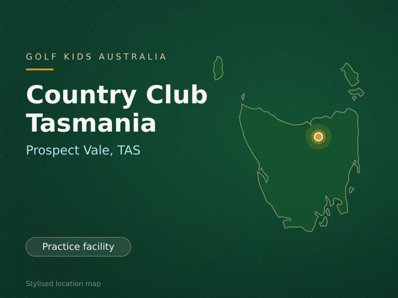 Stylised map showing the location of Country Club Tasmania in Prospect Vale, TAS - not a photograph of the course