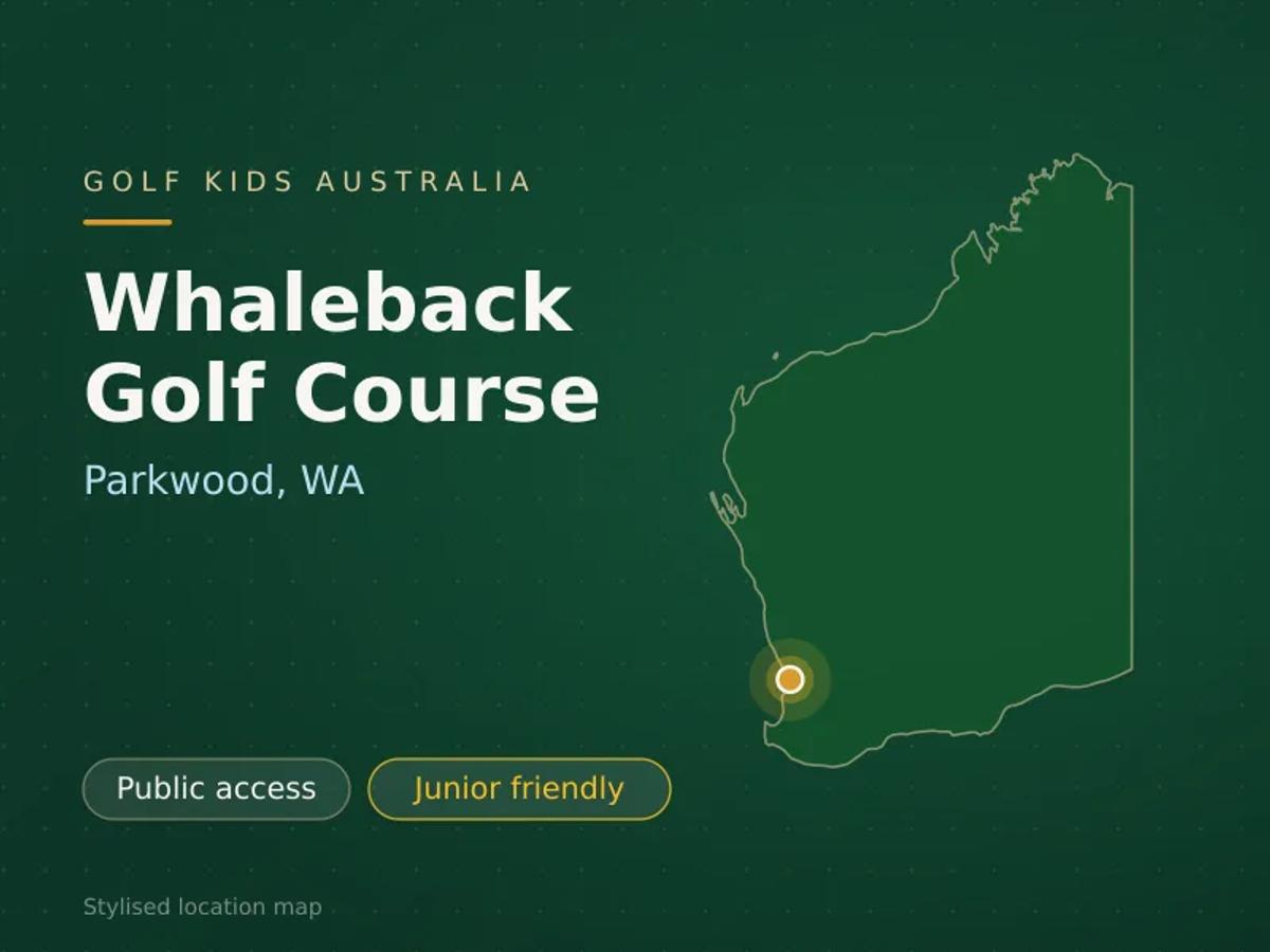 Stylised map showing the location of Whaleback Golf Course in Parkwood, WA - not a photograph of the course