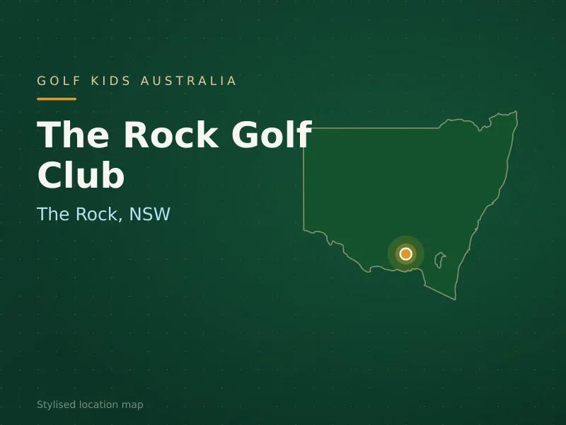 Stylised map showing the location of The Rock Golf Club in The Rock, NSW - not a photograph of the course