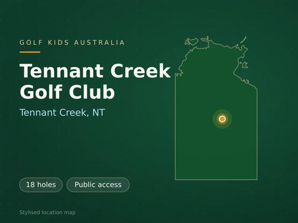 Stylised map showing the location of Tennant Creek Golf Club in Tennant Creek, NT - not a photograph of the course