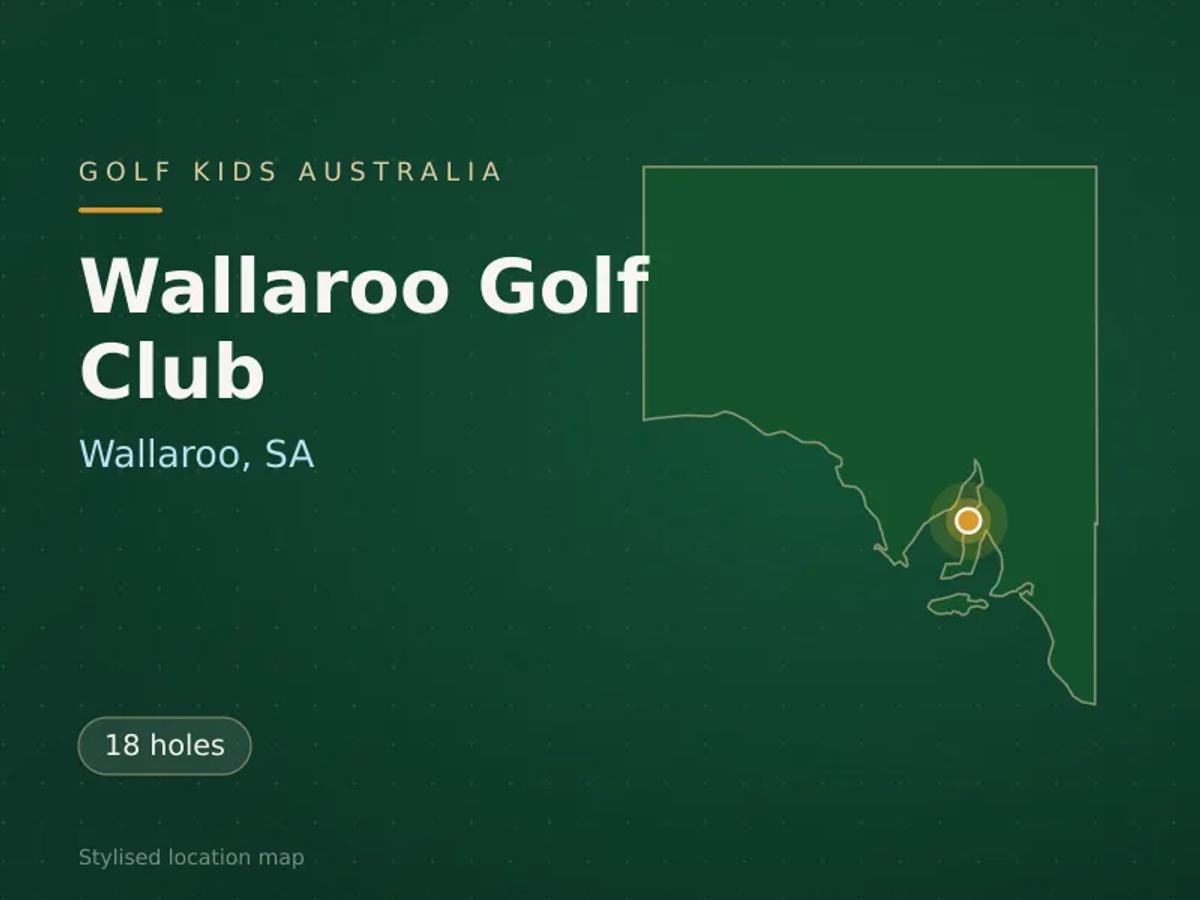 Stylised map showing the location of Wallaroo Golf Club in Wallaroo, SA - not a photograph of the course