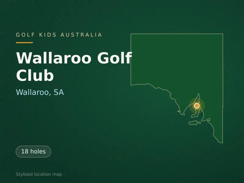 Stylised map showing the location of Wallaroo Golf Club in Wallaroo, SA - not a photograph of the course
