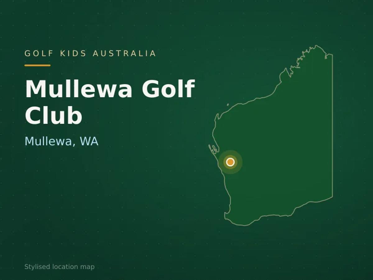 Stylised map showing the location of Mullewa Golf Club in Mullewa, WA - not a photograph of the course