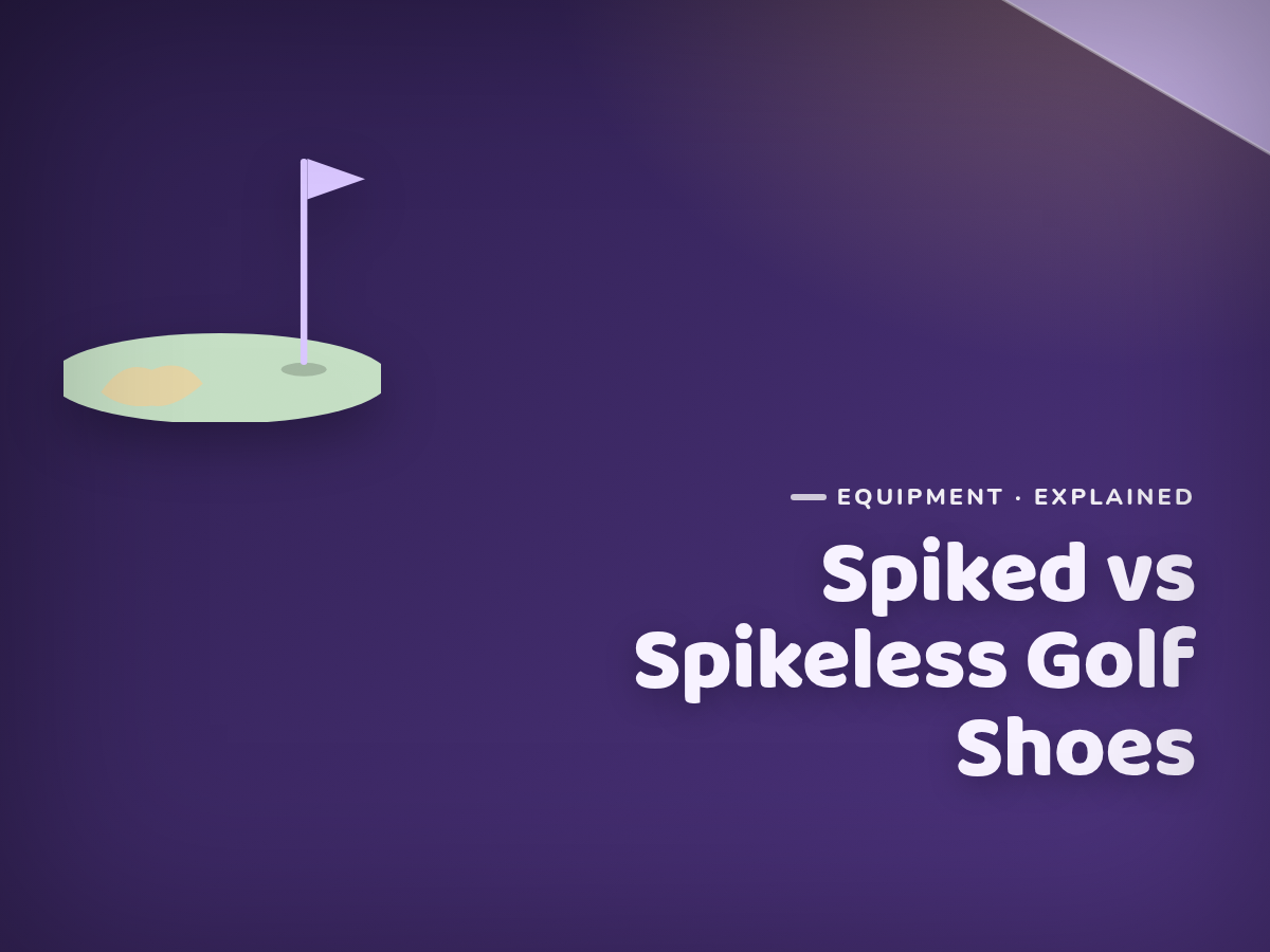 Branded cover illustration for the article "Spiked vs Spikeless Golf Shoes: What Juniors Actually Need"