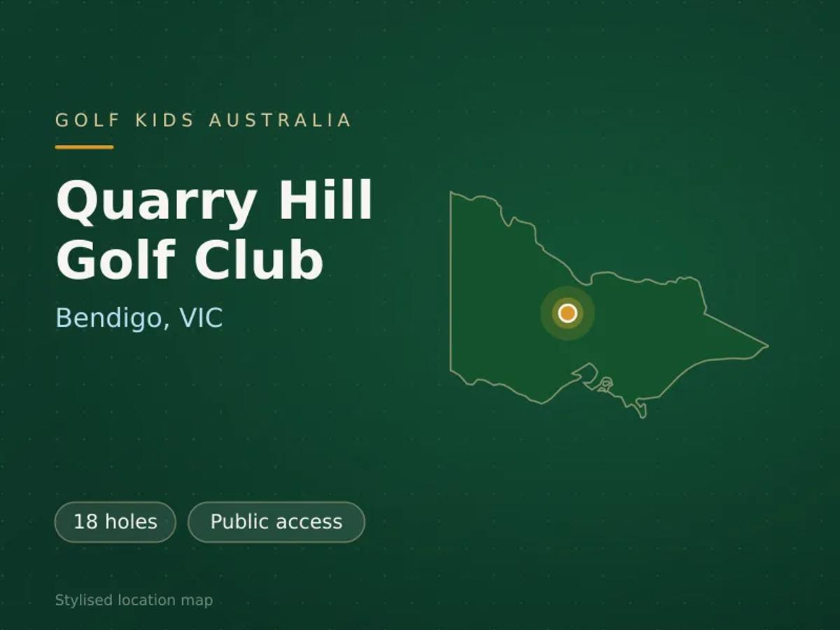 Stylised map showing the location of Quarry Hill Golf Club in Bendigo, VIC - not a photograph of the course