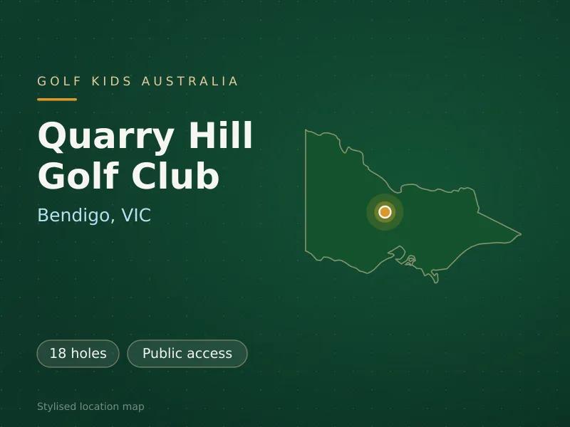 Stylised map showing the location of Quarry Hill Golf Club in Bendigo, VIC - not a photograph of the course