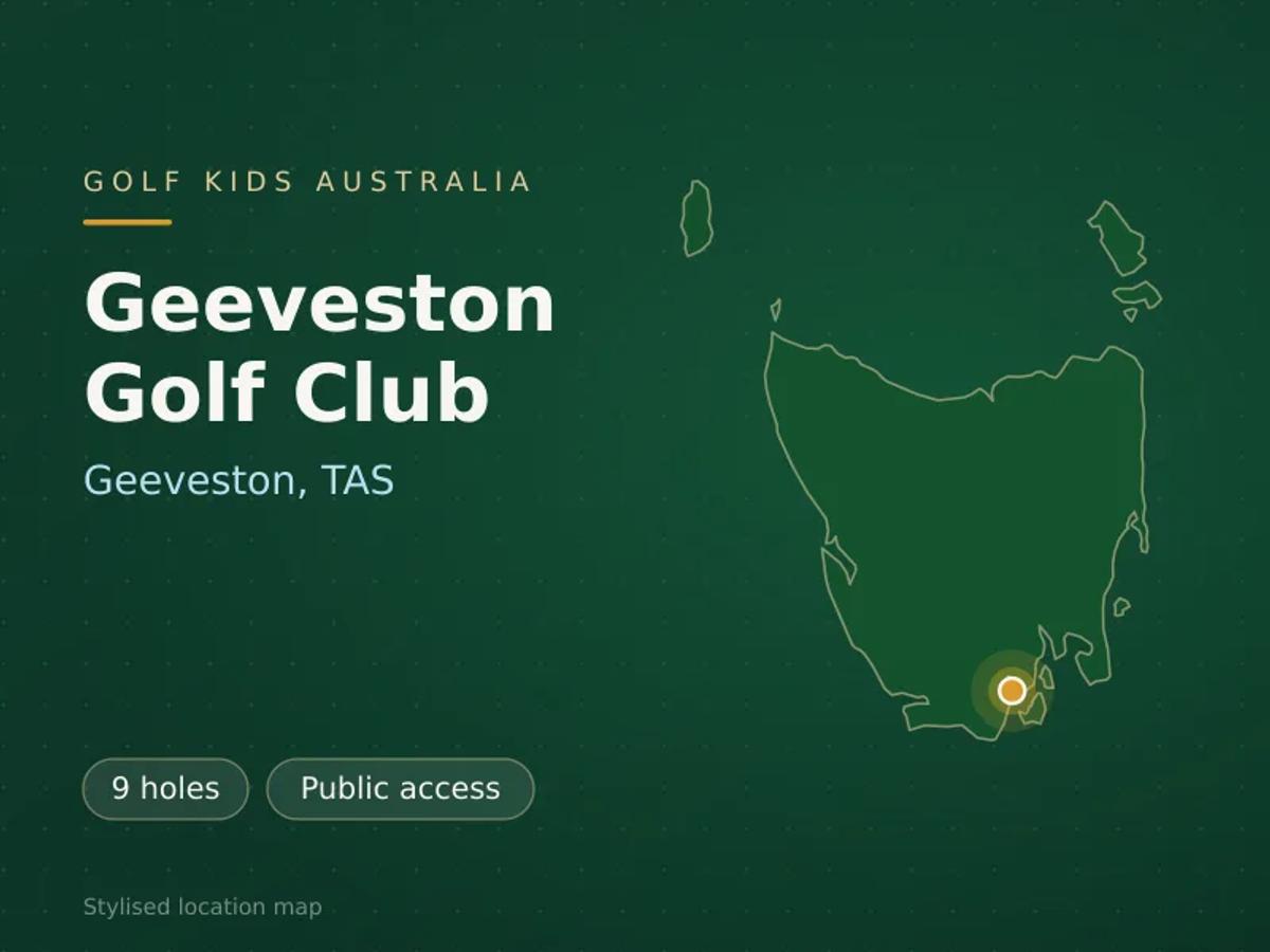 Stylised map showing the location of Geeveston Golf Club in Geeveston, TAS - not a photograph of the course