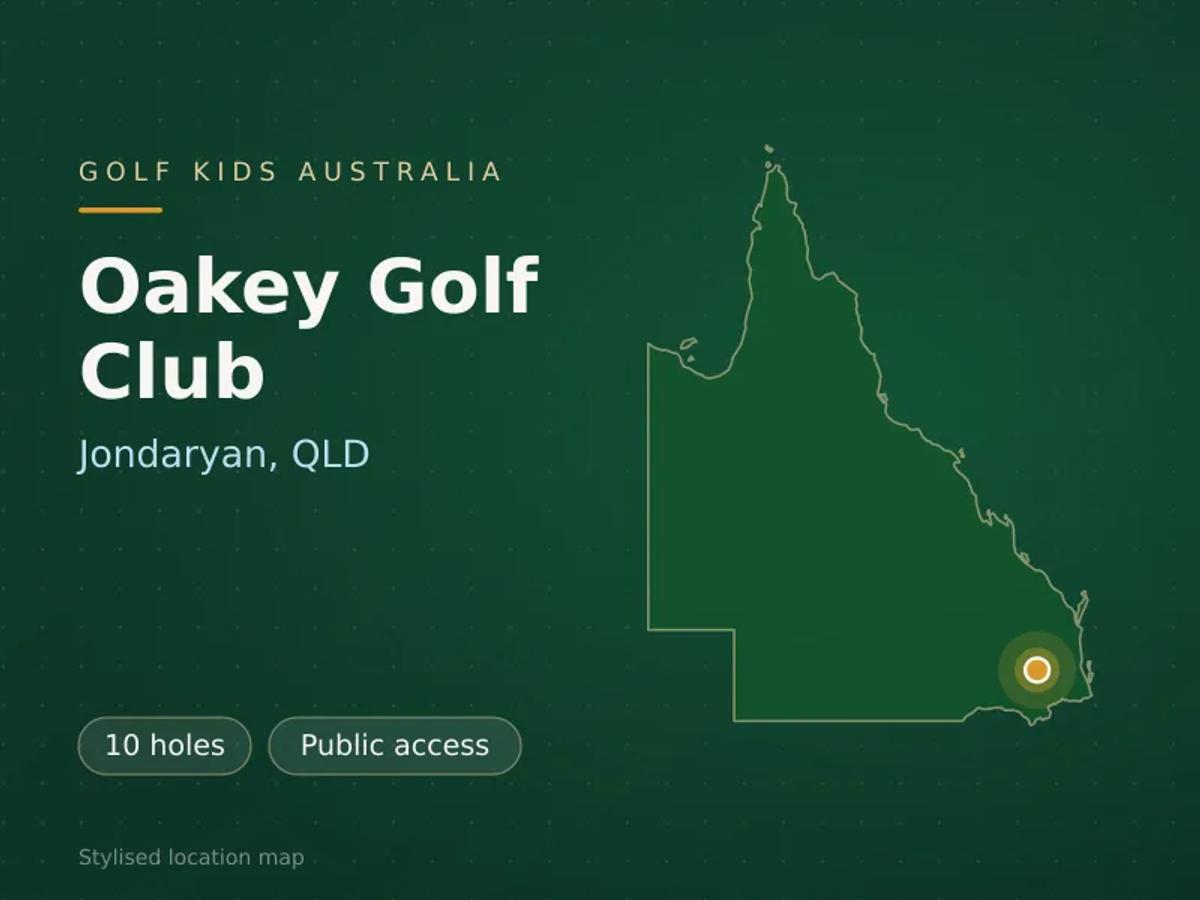 Stylised map showing the location of Oakey Golf Club in Jondaryan, QLD - not a photograph of the course