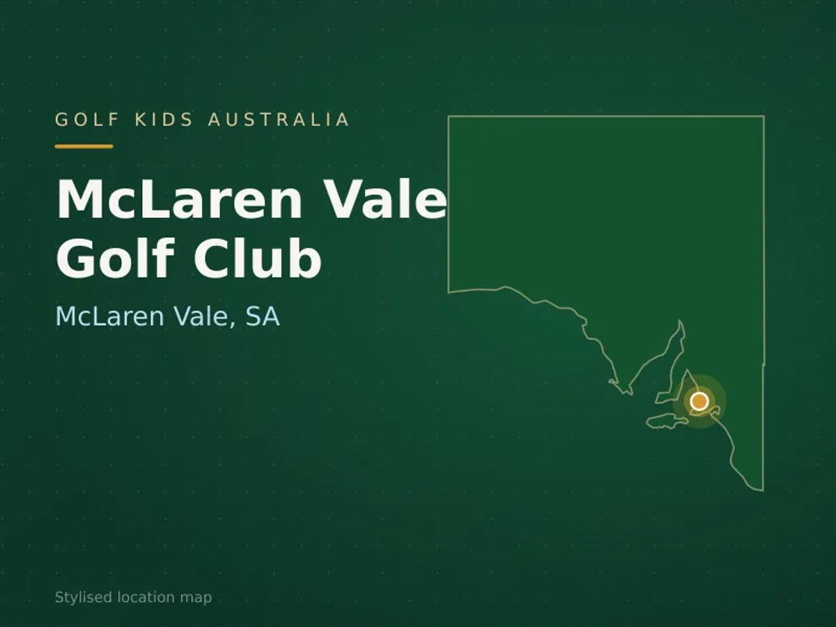 Stylised map showing the location of McLaren Vale Golf Club in McLaren Vale, SA - not a photograph of the course