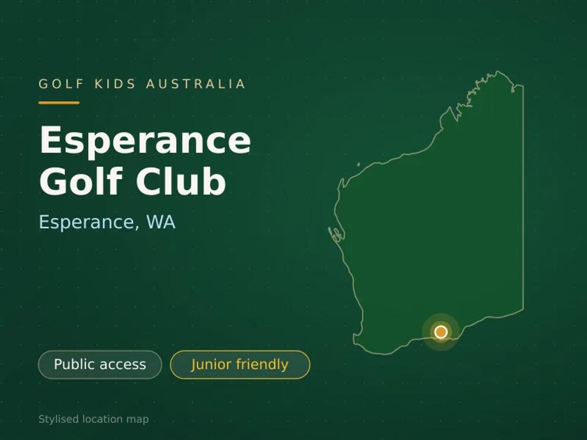 Stylised map showing the location of Esperance Golf Club in Esperance, WA - not a photograph of the course