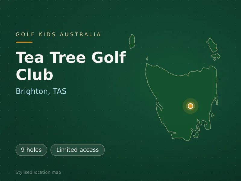 Stylised map showing the location of Tea Tree Golf Club in Brighton, TAS - not a photograph of the course