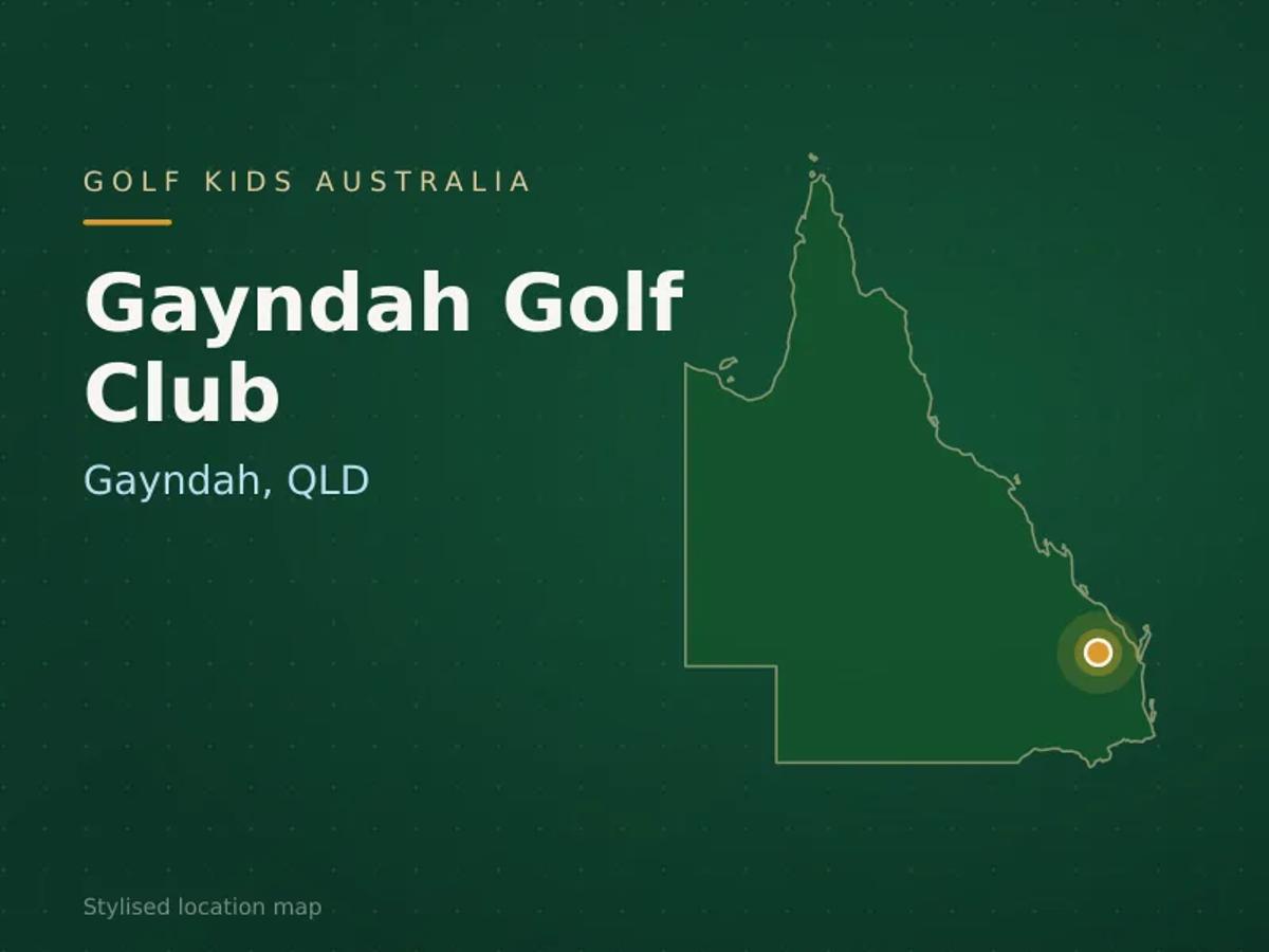 Stylised map showing the location of Gayndah Golf Club in Gayndah, QLD - not a photograph of the course